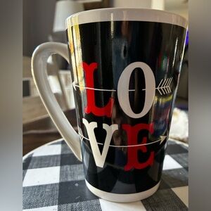 Love Mug - Black and Red Ceramic Coffee Cup